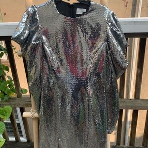 ASOS silver sequin dress